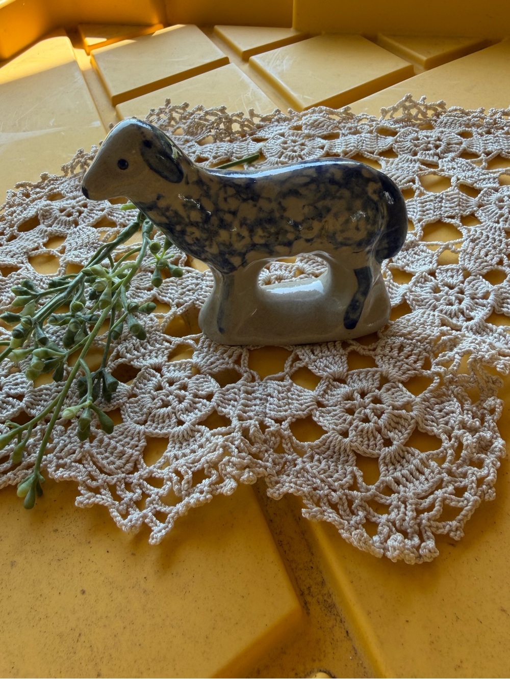 Vintage Small Pottery Lamb